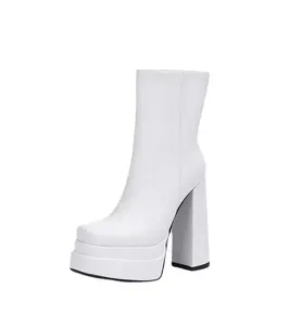 Sıcak satış moda yüksek topuk çizmeler rahat platform çizmeler hafif taban kadın botları