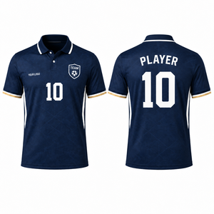 Camiseta de Fútbol Personalizada con Cuello Polo para Hombre, Uniforme de Equipo de Manga Corta, Ropa Deportiva Transpirable de Secado Rápido - Product Image 3