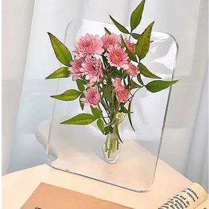 इन शैली सरल आधुनिक घर सजावटी ऐक्रेलिक तितलियाँ पर्यावरण पर्यावरण के अनुकूल प्लास्टिक फूलों वर्ग आकार के साथ - Product Image 6