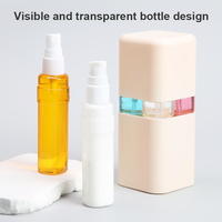 Lot de 4 flacons carrés avec graduations, étanches, portables, pour cosmétiques et savon liquide (50ml/200ml) – Idéal pour les voyages