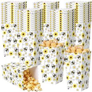 Cajas de Palomitas de Maíz con Diseño de Abeja Amarilla, Contenedores Desechables de Papel para Dulces y Bocadillos para Fiestas, Cine y Eventos - Product Image 2