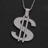 Grand collier pendentif dollar USD, accessoires hip-hop, accessoires rap, nouveau grand pendentif pièce de monnaie dollar