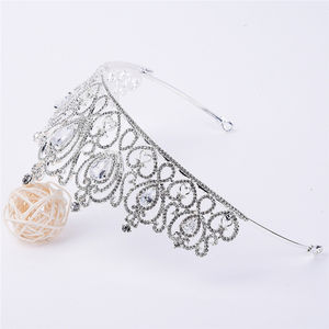 النساء الزفاف إكليل تاجي الزفاف الاكسسوارات الذهب مطلي تاج فخم - Product Image 5