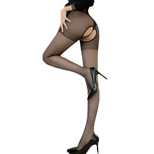 Medias sexys con entrepierna abierta, comercio transfronterizo, sin necesidad de quitar, medias negras sexys de doble cara con entrepierna abierta para mujer, venta al por mayor - Product Image 2