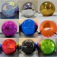 Boule de Noël métallique gonflable boule de miroir gonflable décorative ballons métalliques grandes boules de miroir gonflables géantes brillantes