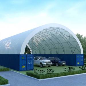 Abri de conteneur maritime robuste et durable pour l'extérieur, structure en acier, double poutre industrielle, auvent de conteneur, toit de conteneur - Product Image 1