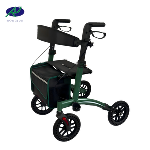 รถช่วยเดินแบบพับได้ น้ำหนักเบา ทำจากอลูมิเนียม ล้อสำหรับทางวิบาก ที่นั่งปรับได้ มีที่วางแขน สำหรับผู้สูงอายุและผู้พิการ - Product Image 3