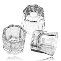 Outils de manucure en acrylique, Art des ongles, bouteille de verre, outils d'extraction de Gel, Mini tasse en verre de cristal transparente