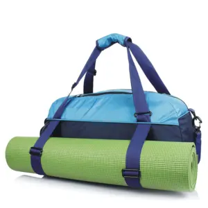 Spor spor çanta spor eğitimi Yoga çanta Duffel Tote seyahat el çantası büyük PU deri sıcak erkek siyah özel Unisex omuzdan askili çanta