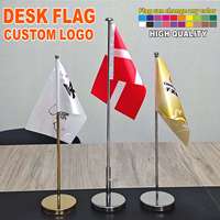 Drapeau de table personnalisé pour bureau avec support, drapeau national de bureau, mât métallique, drapeau de négociation pour table de conférence
