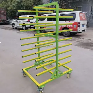 10 Layers Loading 500 Kg Short Aluminum Profile Transport Cart Window Wood Plate Transport Dolly In Warehouse