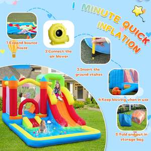 Custom Made 7-in-1 Bounce House Climbing Wall <b>Slide</b> Inflatable Bouncy Castle Blower Ball Pit Basketball Hoop Easy Setup Custom - Product Image 5