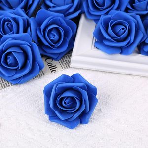Vente en gros de têtes de roses artificielles en soie, légères, faites à la main, 10 cm, 20 couleurs, décoratives pour mariage et maison, livraison rapide - Product Image 2