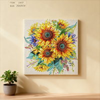 Kit de peinture 5D perlée fait main pour enfants, motif dessin animé, décoration murale moderne pour la maison, forme carrée en tissu