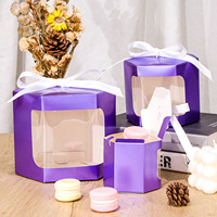 Boîte plate écologique personnalisée avec fenêtre transparente et fermeture à ruban pour l'emballage de bonbons, sushis et sucre - Présentoir de vente au détail pour mariages et fêtes