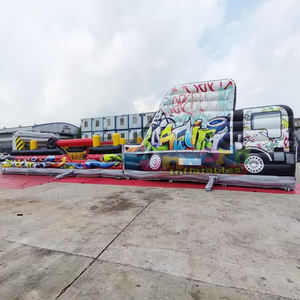 Pista de obstáculos inflable gigante con grafitis para adultos, castillo inflable, casa de brinco para fiestas, tobogán combinado, castillo hinchable, brincolín. - Product Image 3