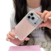 Étui de luxe en TPU à pois scintillants avec protection d'écran, antichoc, pour téléphone portable 17/18 Pro Max