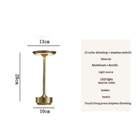 Table en aluminium de style minimaliste européen et américain pour restaurant, lumière d'ambiance rechargeable 5V à commande tactile, lumière de nuit pour extérieur