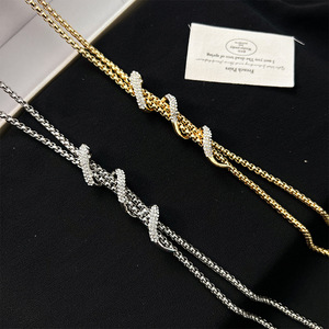 Korean Style Long Snake Chain Necklace Silver Zinc Alloy Geometric Pendant Daily Wear Fashion Accessory for Women - Product Image 4