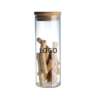 Juego de cocina personalizable al por mayor 4 piezas de vidrio vacío de borosilicato juego de tanque de almacenamiento de especias <span class=keywords><strong>con</strong></span> tapa de Bambú - Product Image 4