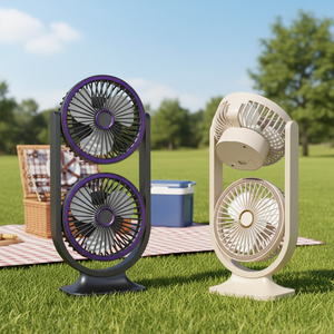 Ventilateur de bureau mécanique innovant, sur pied, avec batterie, recharge USB, petit ventilateur de bureau climatisé - Product Image 1