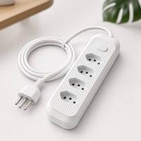 Multiprise électrique 4 voies en cuivre avec interrupteur, logo personnalisé, 10A 250V, pour maison et bureau, vente en gros à prix réduit
