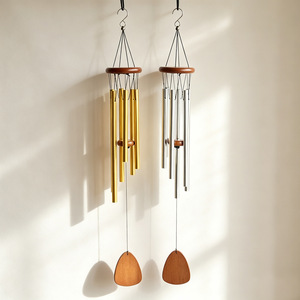 Campana de Viento de 26 Pulgadas con 6 Tubos de Aluminio, Instrumento de Sonido Terapéutico, Adorno Metálico Colgante para Decoración de Hogar, Jardín y Balcón - Product Image 1