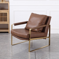 Beliebte Luxus Sofa Stuhl Wohnzimmer Moderne einfache Edelstahl Sessel Lounge Chair