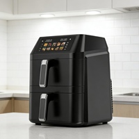 Promo Panas Oven Penggorengan Udara Vertikal Ganda 6+6L Bentuk Kotak, Harga Murah, Digital, Listrik, Keranjang Tunggal, Untuk Rumah Tangga