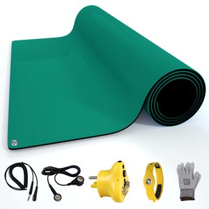 Custom Thick Reclaimed Green <strong>Anti</strong>-fatigue Floor Mat <strong>Anti</strong>-slip Workbench 2-Layer <strong>Anti</strong> <strong>Static</strong> ESD Antistatic Mat 1m X 3m - Product Image 2