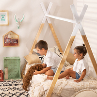 Cadre de lit moderne en bois pour enfants et adolescents, idéal pour chambre d'enfant, hôtel ou salon