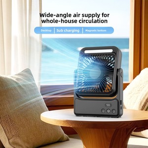 YIXIN Nouveau ventilateur de bureau portable ultra-fin de 6 pouces à aspiration magnétique, rechargeable par USB, pour <span class=keywords><strong>yacht</strong></span> et extérieur, avec fonction de minuterie et batterie externe - Product Image 2