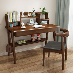 Verstellbarer Schreibtisch für Studenten Büro Kreatives Zuhause Schlafzimmer Länglicher Computertisch aus Massivholz - Product Image 4