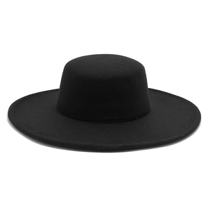Sombrero de Copa Negro de Fieltro, Unisex, Color Sólido, Transpirable, Protección Solar, para Festivales y Eventos Formales - Product Image 2