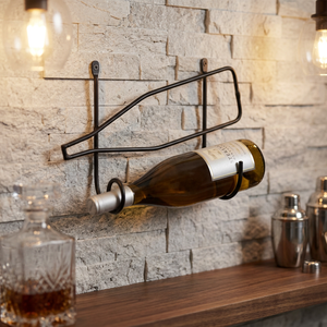 Modern Minimalist <b>Metal</b> Wine <b>Rack</b> Wall Mount Holder for Home Furniture Iron Bottle Storage Under 10 Bottles - Product Image 1