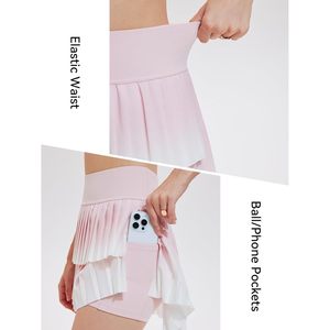Tennis Skirt <b>Set</b> For Women Two Piece Athletic Outfit With Pockets Pleated Design Breathable Spandex Polyester Sportswear - Product Image 5