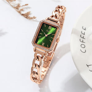 Reloj de Pulsera de Cuarzo para Mujer de Alta Gama, Correa de Mezclilla, Estilo Cuadrado y Original, con Pedrería, Resistente al Agua - Product Image 6