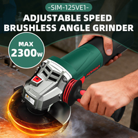 Meuleuse d'angle sans balais à vitesse variable 125 mm 1250 W Machine de meulage durable pour la construction