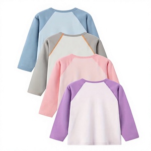 T-shirt à manches longues pour filles, col rond, couleur unie, jersey décontracté, respirant, 100% polyester, collection du Bangladesh - Product Image 2