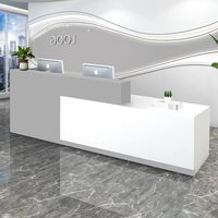 Bureau de réception moderne de couleur noire, couleur mate, vente en gros, bureau de réception de Salon de beauté blanc