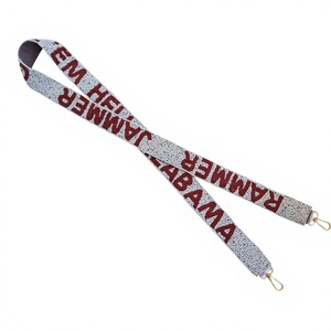 Best Boomer Sooner Red Polyester Handmade Rectangular Shape Strap Design Fancy Gold <b>Hooks</b> Embroidered Letter Design Durable Bag - Product Image 4