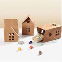 2024 nouvelle arrivée Unique maison forme papier Kraft naturel à la main pliant boîte à savon emballage