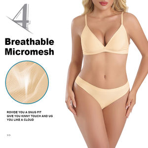 <span class=keywords><strong>Set</strong></span> Intimo Donna BR01+DD02: Reggiseno Invisibile Senza Ferretto a Triangolo con Scollatura Profonda e Slip Perizoma - Product Image 5