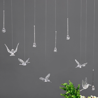 Nouvelles décorations de mariage faites à la main sur le thème de l'amour animal, colibris en acrylique transparent, décoration de plafond aérienne, pendentif de fenêtre pour mariage