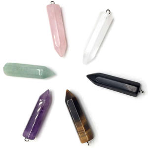 Pendentif en pierre turquoise naturelle Pointe de <span class=keywords><strong>dent</strong></span> en corne Forme de tête de balle Pendentifs et breloques en plaqué or - Product Image 1