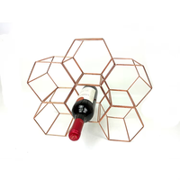 Range-bouteilles hexagonal en métal sur pied pour bar à domicile
