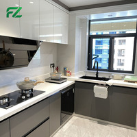 Armoires de cuisine en aluminium sur mesure, de haute qualité, écologiques, de style moderne, résistantes à l'humidité, garantie 1 an pour les cuisines domestiques