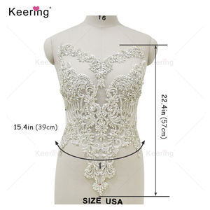 Panel de vestido de fiesta de graduación de fiesta para coser en cristal 3D apliques de flores de color rosa pálido En Strass Corpiño Bedead - Product Image 2