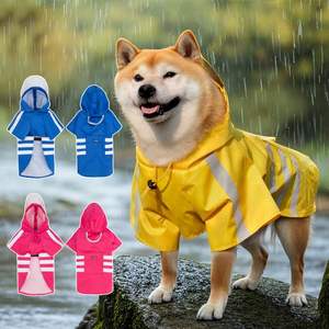 Vêtements pour animaux de compagnie, imperméable coupe-vent pour chien, léger, de luxe, pour petits et moyens chiens, avec capuche réglable et poches - Product Image 1