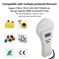 Escáner de Microchip para Mascotas RFID FDX-B de 134.2khz, Lector de Etiquetas Auriculares HDX para Perros, Gatos, Peces, Vacas, Ovejas, Ganado
